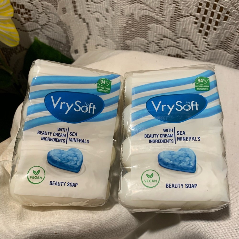 ✨⚡️💥2 Packs VrySoft Beauty Soap Sea Minerals 4 Bars Each 8 Total VEGAN Natural